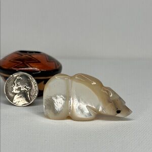 Mother of Pearl Bear Figurine.